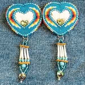 Handmade Beaded Heart Earrings